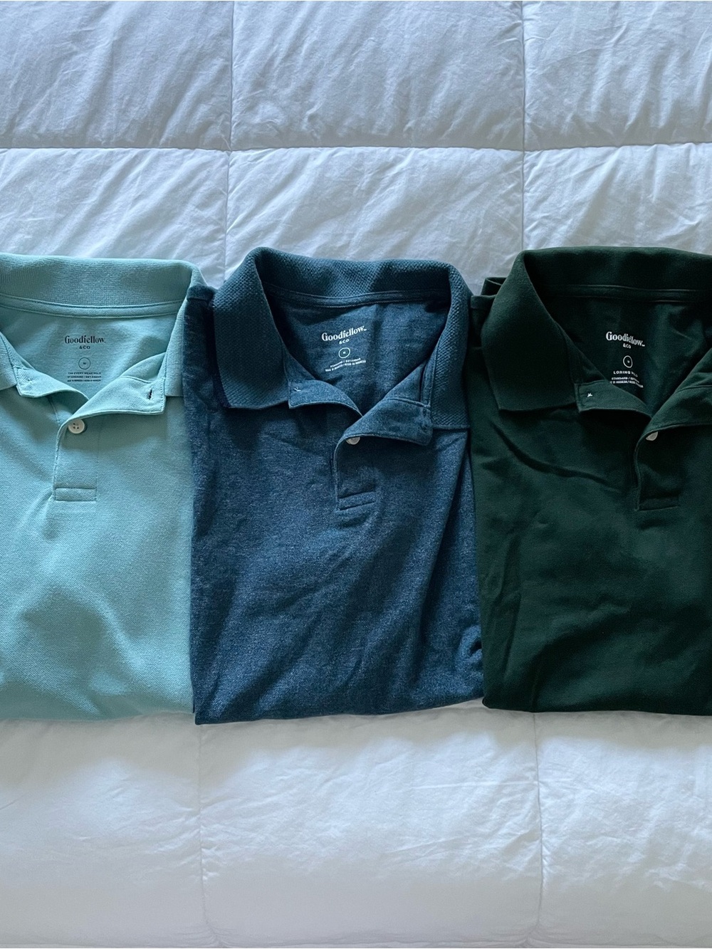 Goodfellow & Co Men's Short Sleeved Polo Shirts, Set of 3, Size Medium